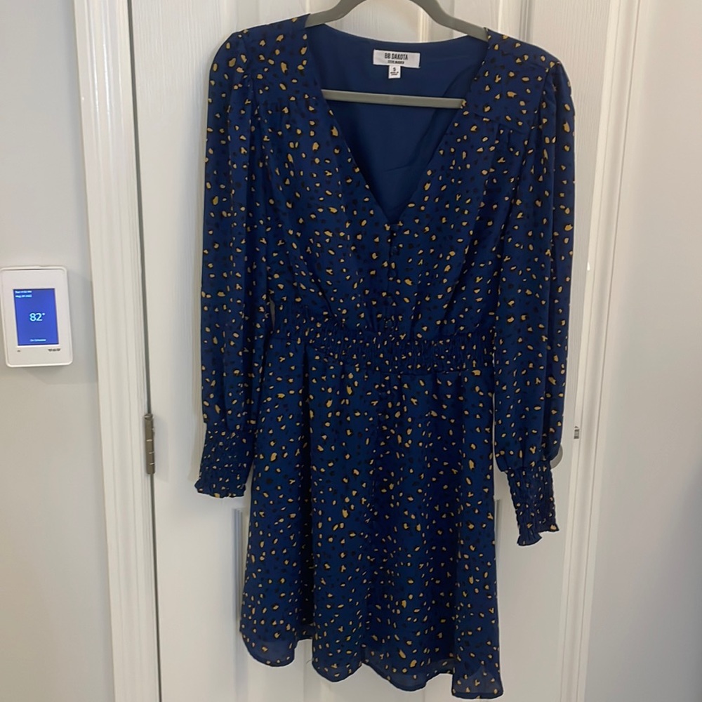 BB Dakota Steve Madden navy blue dress with cinched waist - sz S